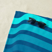 Custom Monogram Shades of Blue Beach Handtuch (Beispiel)