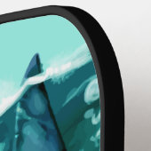 Custom Monogram Shark Illustration Pickleball Schläger (Linke Seite)