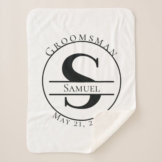 Custom Monogram Sherpadecke (Vorderseite)