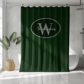 Custom Monogram Shower Vorhang dunkelgrüne Moody