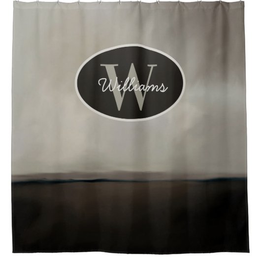 Custom Monogram Shower Vorhang Ölgemälde (Vorderseite)