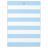 Custom Monogram Sky Blue and Navy Bold Stripes Klemmbrett (Rückseite)