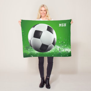 Custom Monogram Soccer Ball Fleecedecke