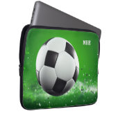Custom Monogram Soccer Ball Laptopschutzhülle (Vorne Rechts)