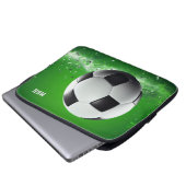 Custom Monogram Soccer Ball Laptopschutzhülle (Vorne Knopf)