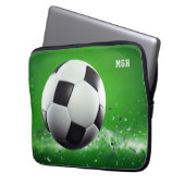 Custom Monogram Soccer Ball Laptopschutzhülle (Vorderseite Links)