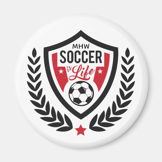 Custom Monogram Soccer Logo-Magnet Magnet (Vorne)