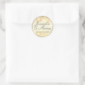 Custom Monogram Soft Gold Siegel Runder Aufkleber (Tasche)