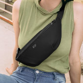 Custom Monogram Solid Black Bauchtasche