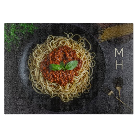 Custom Monogram Spaghetti Schneidebrett (Vorderseite)