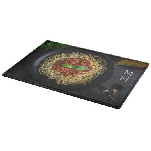Custom Monogram Spaghetti Schneidebrett (Ecke)