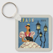 Custom Monogram SPAIN Vintage Travel Schlüsselanhänger (Vorderseite)