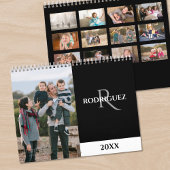 Custom Monogram Spanish Black Photo Kalender