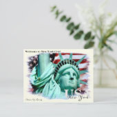 Custom Monogram Statue of Liberty , New York, USA Postkarte (Stehend Vorderseite)