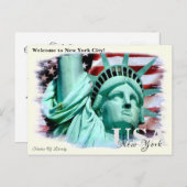 Custom Monogram Statue of Liberty , New York, USA Postkarte (Vorne/Hinten)