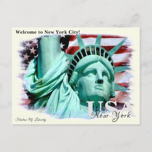 Custom Monogram Statue of Liberty , New York, USA Postkarte (Vorderseite)