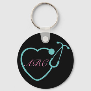 Custom Monogram Stethoscope Key Chain Schlüsselanhänger