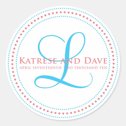 Custom Monogram Sticker for Katrese and Dave (Vorderseite)