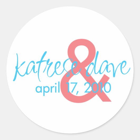 Custom Monogram Sticker for Katrese and Dave (Vorderseite)