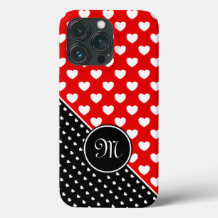 Custom Monogram Stilvoll rot, schwarz und weiß Case-Mate iPhone Hülle