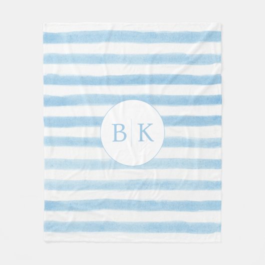 Custom Monogram Strip Sherpa Blanket Fleecedecke (Vorderseite)