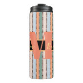 Custom Monogram Striping Wedding Bridesmaid Thermosbecher (Vorderseite)