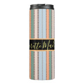 Custom Monogram Striping Wedding Bridesmaid Thermosbecher (Rückseite)