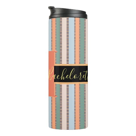 Custom Monogram Striping Wedding Bridesmaid Thermosbecher (Nach rechts gedreht)