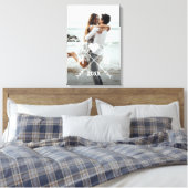 Custom Monogram Stylische Liebe Couple Heart Arrow Leinwanddruck (Insitu (Schlafzimmer))