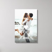 Custom Monogram Stylische Liebe Couple Heart Arrow Leinwanddruck (Vorderseite)