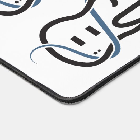 Custom Monogram Stylisierte Gitarre Schreibtischunterlage (Ecke)