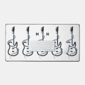 Custom Monogram Stylisierte Gitarre Schreibtischunterlage (Tastatur & Maus)