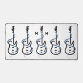 Custom Monogram Stylisierte Gitarre Schreibtischunterlage (Vorderseite)