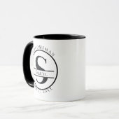 Custom Monogram Tasse moderne minimalistische Stil (Vorderseite Links)