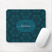 Custom Monogram Teal Navy Blue  Mousepad (Mit Mouse)