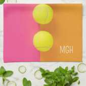 Custom Monogram Tennis Balls Geschirrtuch (Gefaltet)