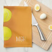 Custom Monogram Tennis Balls Geschirrtuch (Viertel Falte)