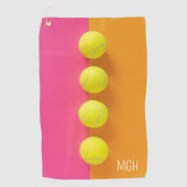 Custom Monogram Tennis Balls Golfhandtuch (Vorderseite)
