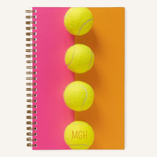 Custom Monogram Tennis Balls Notizblock (Vorderseite)