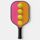 Custom Monogram Tennis Balls Pickleball Schläger (Rückseite)