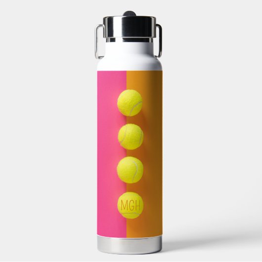 Custom Monogram Tennis Balls Trinkflasche (Vorderseite)