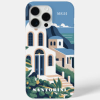 Custom Monogram & Text Santorini Griechenland