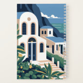 Custom Monogram & Text Santorini Griechenland Notizblock (Rückseite)