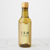 Custom Monogram Text Save the Date Elegant Gold Weinetikett (Vorderseite)