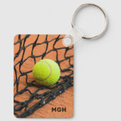 Custom Monogram & Text Tennis Schlüsselanhänger (Rückseite)