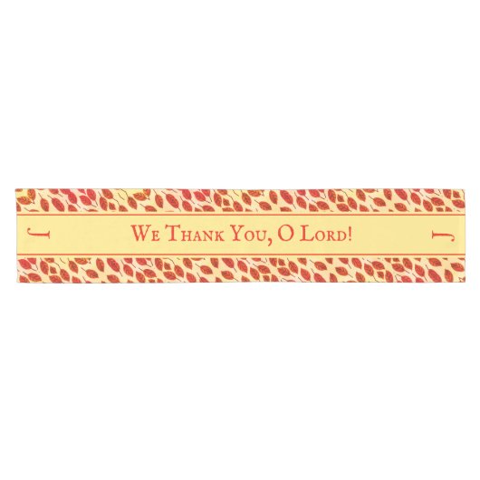 Custom Monogram Thanksgiving FALL AUTUMN LEAVES Kurzer Tischläufer (Horizontal)