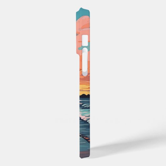 Custom Monogram Tropical Beach Sunset Case-Mate iPhone Hülle (Rückseite / Links)