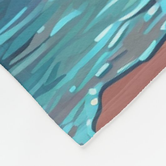 Custom Monogram Tropical Beach Sunset Fleecedecke (Ecke)