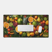Custom Monogram Tropical Fruits Schreibtischunterlage (Tastatur & Maus)