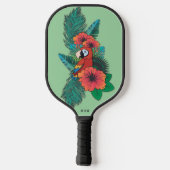 Custom Monogram Tropical Parrot Pickleball Schläger (Rückseite)